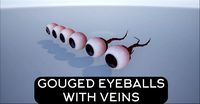 Gouged Eyeball with veins
