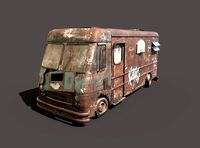 Abandoned Van With Graffiti