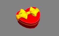 Cartoon red heart-shaped gift box