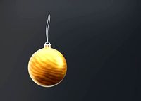 Yellow waves Chrismas ball