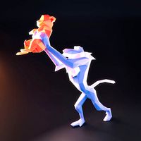 Rafiki with Simba Low Poly