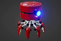 Robot crab low-poly game ready 3d model