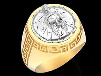 spartan Shield Versace man Ring Sculpture jewelry gold | 3D