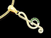 Music notation pendant silver gold 3D printable model | 3D