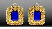 topaz moonstone earring  | 3D
