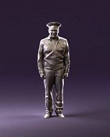 man in russian army blue uniform 1110 3D Print Ready | 3D