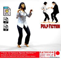 N1 Pulp Fiction Mia Wallace  Uma Thurman | 3D