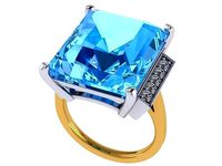 Gold and Silver Topaz Ring | 3D