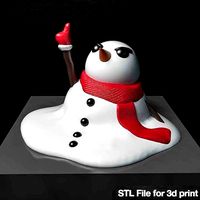 Melting snowman 3d printable | 3D