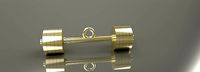 Barbell Pendant Gold Silver Luxury Weightlifting Jewelry  | 3D