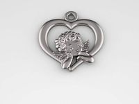 Pendant angel in the heart | 3D