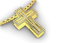diamond cross pendant and chain stl files verified | 3D