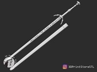 Mastercrafted Wolven Silver Sword From The Witcher - Fan Art | 3D