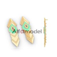 Geometric Long Earring | 3D