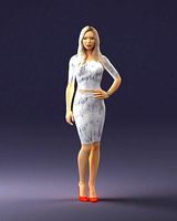 Slender blonde girl in top and skirt 2021 3D Print Ready | 3D