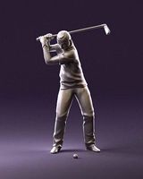 golfplayer in red polo 1098 3D Print Ready | 3D