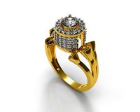098 - Rose Diamond Ring - Flower Ladies Ring | 3D