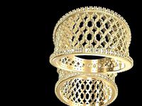 geometric jaali pattern diamond ring  stl files verified | 3D