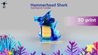Hammerhead shark toothpick holder 3D print model | 3D