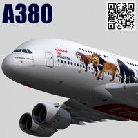 Airbus A380-8 Emirates Wildlife A6-EEI3d model