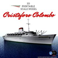 Cristoforo Colombo ocean liner full and waterline model | 3D
