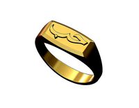Arabic love rectangular stacker signet US sizes 5to11 | 3D