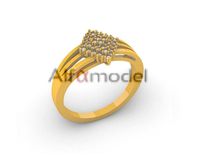Square Shape Diamond Ring | 3D