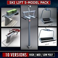 Ski lift mountain winter pack3d model