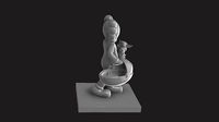 baby yoda with mom kaws | 3D