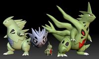 Pokemon Larvitar Pupitar Tyranitar Mega Evolution | 3D