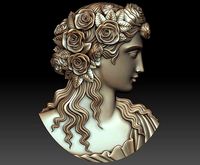 Cameo girl with roses | 3D