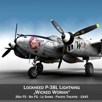 Lockheed P-38 Lightning - Wicked Woman3d model