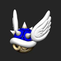 Mario Tortoise Shell with Spiny and Wings | 3D