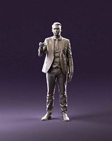 young man in darkblue suit hand in front 1071 3D Print Ready | 3D