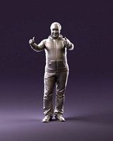 Happy movember man shows double cool 0953 3D Print Ready | 3D