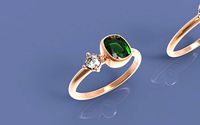 Cushion Bezel and diamond Ring | 3D
