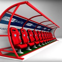 Stadium seating reserve bench3d model