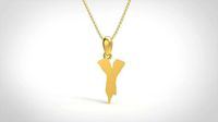 Model 597 Blood Horror Initial Y Letter Diamond Pendant | 3D