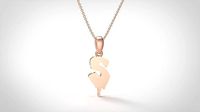 Model 593 Blood Horror Initial S Letter Diamond Pendant | 3D