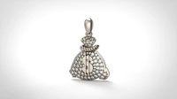Model 513 Money Bag Diamond Pendant | 3D