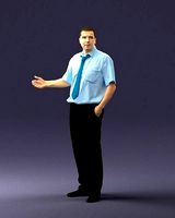 Male consultant in a blue shirt 0245 3DP | 3D