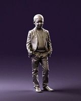 Young boy in bright blue blazer 0754 3D Print Ready | 3D