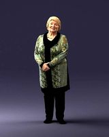 Elderly woman in a green jacket 0106 3D Print Ready | 3D