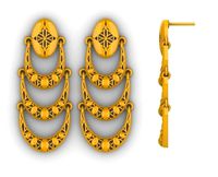 Long Dangle Earring | 3D