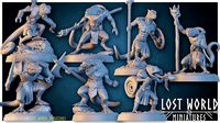 Lizardman Tribe Miniatures set - Supported | 3D