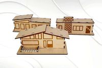 Christmas Glitter Houses svg dxf template for laser cut | 3D