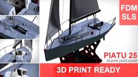 sailing yacht  Platu 25  Beneteau 25 Print Ready  | 3D