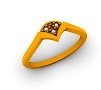 Trillion Cut Diamond Ring  | 3D