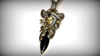 Greek Mythology Medusa Gorgon Diamond Garnet Necklace | 3D