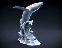 Humpback whale jumping intended for 3D printing | 3D